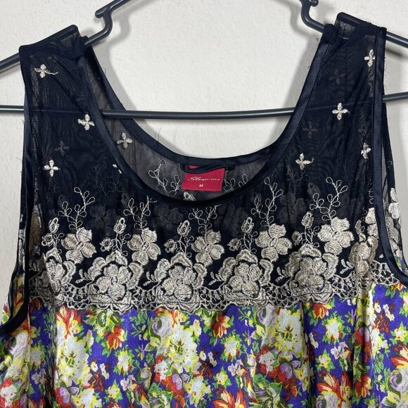 Sleep-In's Women's Sleeveless Maxi Night Gown Floral Satin Embroidered Medium! - Picture 5 of 7